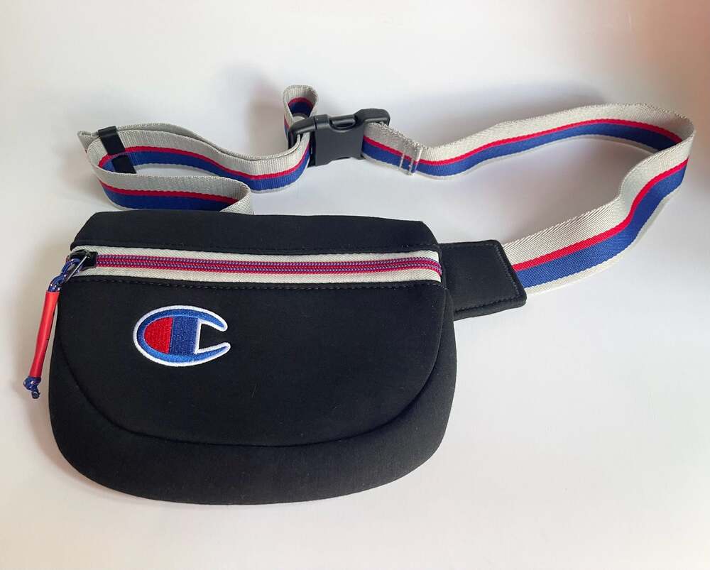 Champion Attribute Waist Bag Fanny Pack Black with Red Blue Strap